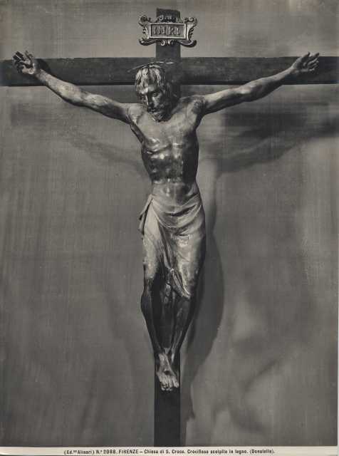 Alinari, Fratelli — Firenze - Chiesa di S. Croce. Crocifisso scolpito in legno. (Donatello). — insieme